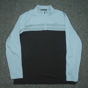 Travis Mathew Pullover Men XL Blue Colorblock Quarter Zip Stretch Lightweight